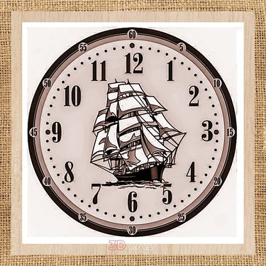SHIP CLOCK pyroprinter & laser-ready file 3DWave.us